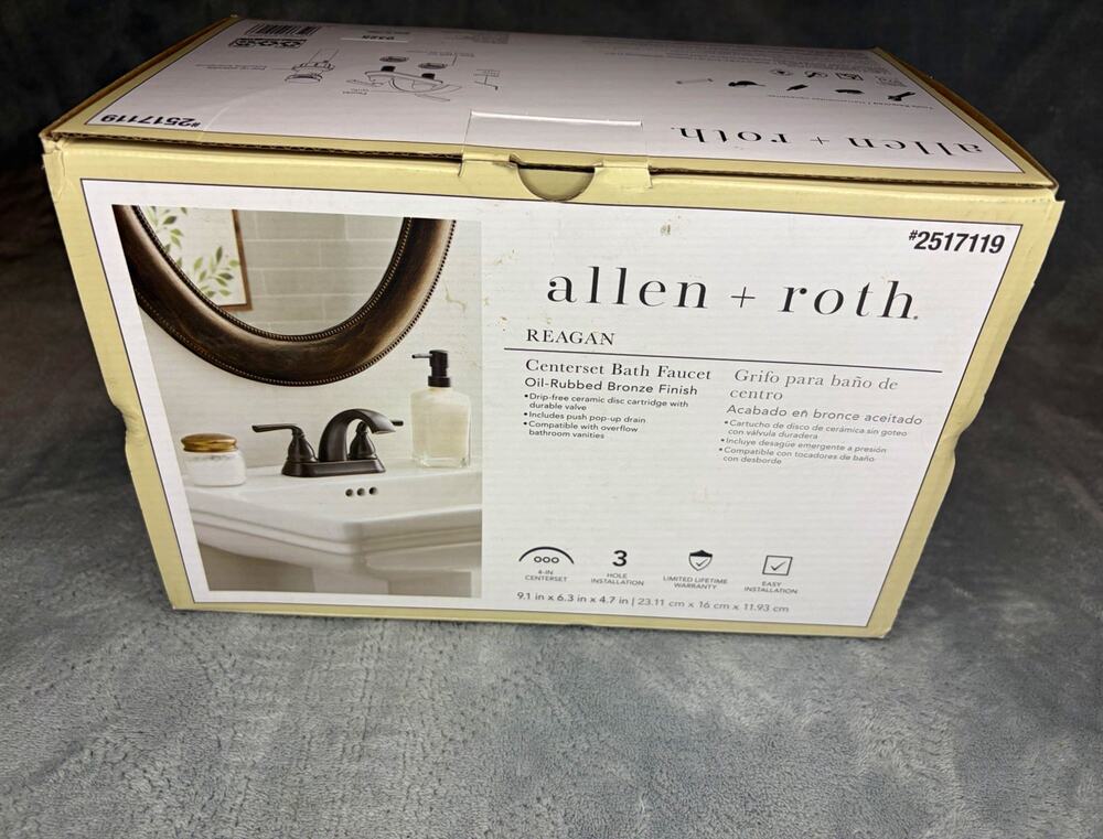 Allen + Roth Reagan Centerset Bathroom Faucet Oil Rubbed Bronze NO POP-UP DRAIN